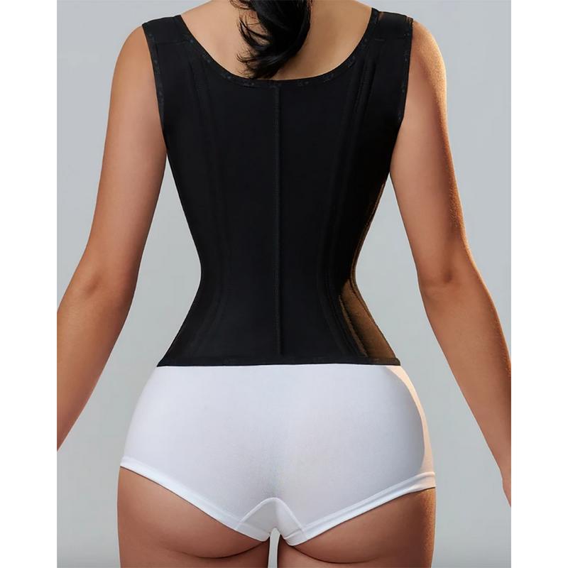 Multicolour Flat Belly Waist Trainer Double Compression Corset With Bone Adjustable Zipper Body Shaper Fajas Colombians Girdles