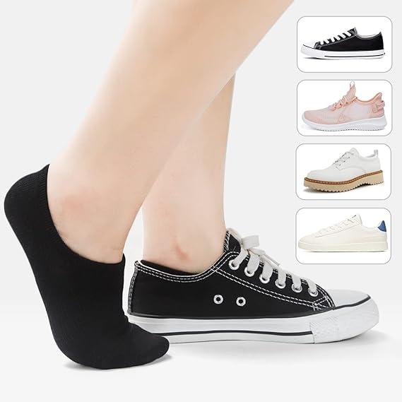 No Show Socks for Womens, Low Cut Invisible Non Slip Liner Thin Socks Multipack Casual Footies for Sneaker Loafers and Boat Shoes