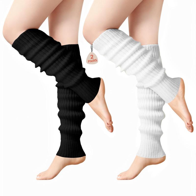 Leg Warmers for Women 80s 90s Outfit Fashion Neon Ribbed Leg Socks Fashion Y2k Neon Accessories Sports Yoga (2 Pairs)