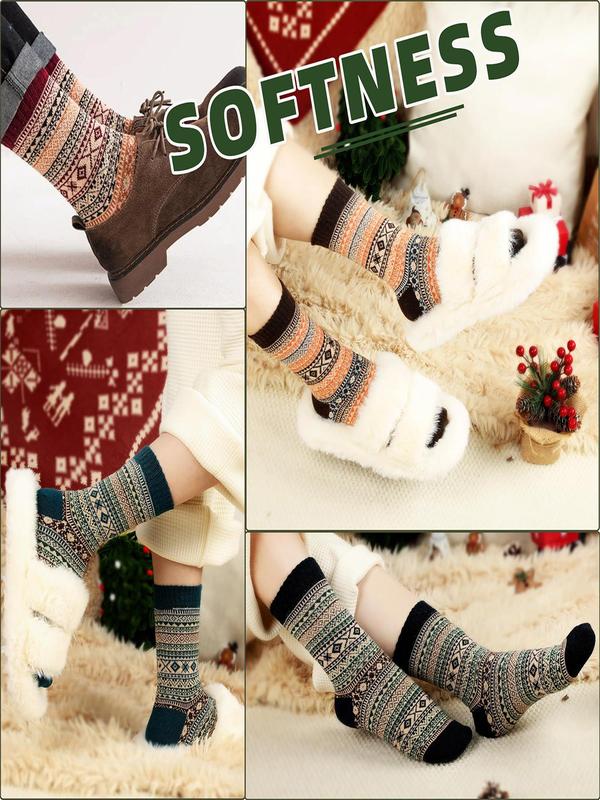 Women's All Over Print Mid-calf Socks, Casual Soft Comfy Breathable Socks for Fall & Winter, Women's Socks for Daily Wear