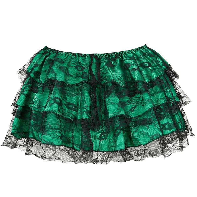 Sexy Layered Mesh Tulle Lace Mini Pleated Skirt Gothic Skirts Showgirl Party Dance Tutu Skirt Plus Size S-6XL Fabric Fit