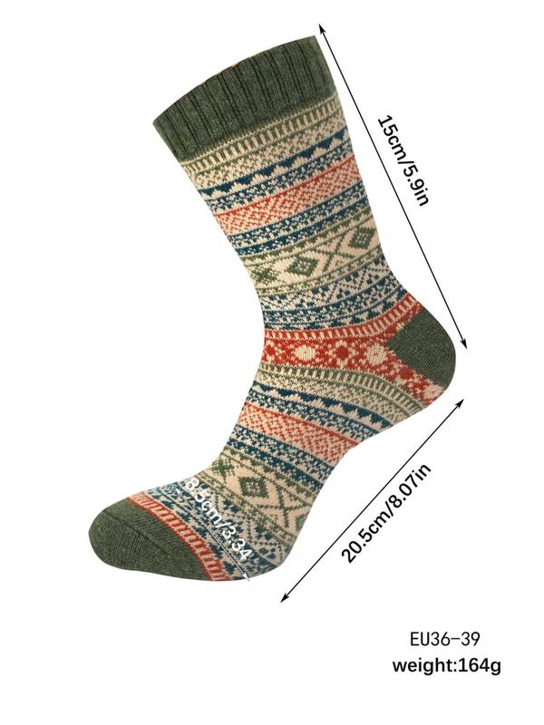 Women's All Over Print Mid-calf Socks, Casual Soft Comfy Breathable Socks for Fall & Winter, Women's Socks for Daily Wear