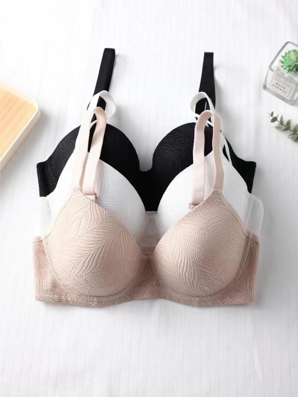 Women's Solid Color Adjustable Strap Push Up Bra, Minimalist Hook & Eye Buckle Back Lingerie Top, Summer Bralette, Womenswear Underwear, Underwear, Lady, Basic