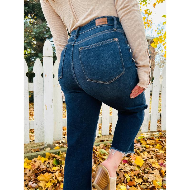 Judy Blue You Better Work It Wide Leg Jeans in Reg Curvy