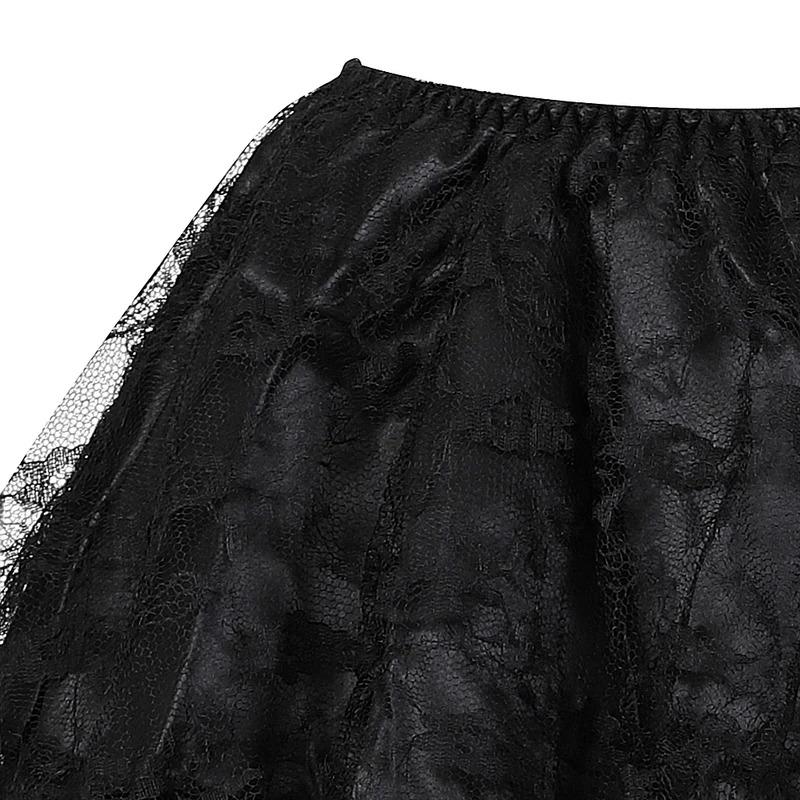 Sexy Layered Mesh Tulle Lace Mini Pleated Skirt Gothic Skirts Showgirl Party Dance Tutu Skirt Plus Size S-6XL Fabric Fit