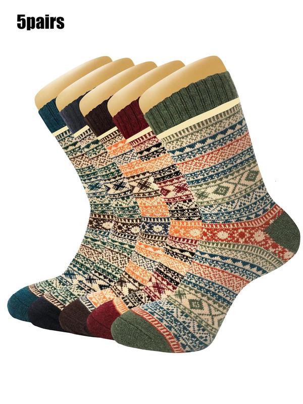 Women's All Over Print Mid-calf Socks, Casual Soft Comfy Breathable Socks for Fall & Winter, Women's Socks for Daily Wear