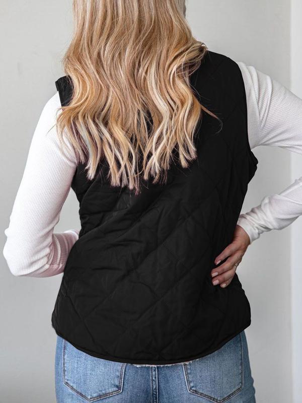 PiePieBuy Women's Winter Vest Casual Sherpa Fleece Vest Warm Gilet Outerwwear Stand Collar Quilted Jacket Vest with Pockets