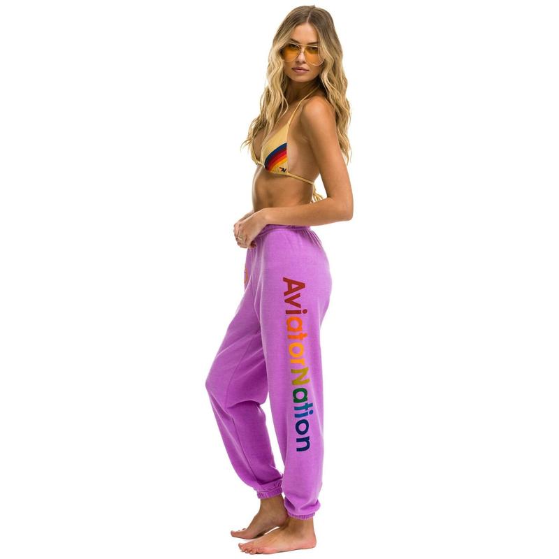 AVIATOR NATION SWEATPANTS - NEON PURPLE