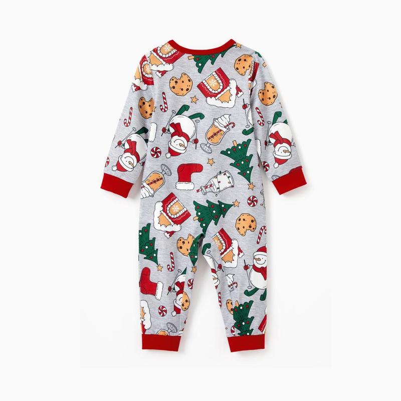 PatPat Christmas Pajamas Family Matching Allover Gingerbread House Pattern Pajamas Sets