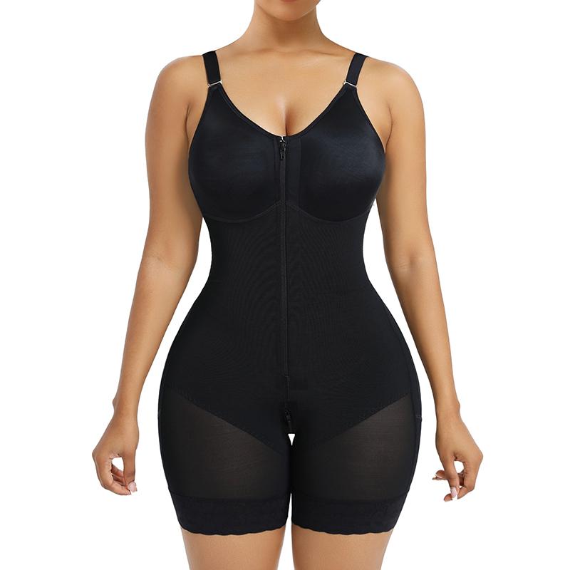 YIANNA Fajas Colombianas shapewear for Women Tummy Control Butt Lifter Shaper with Zipper Crotch detachable shoulder strap