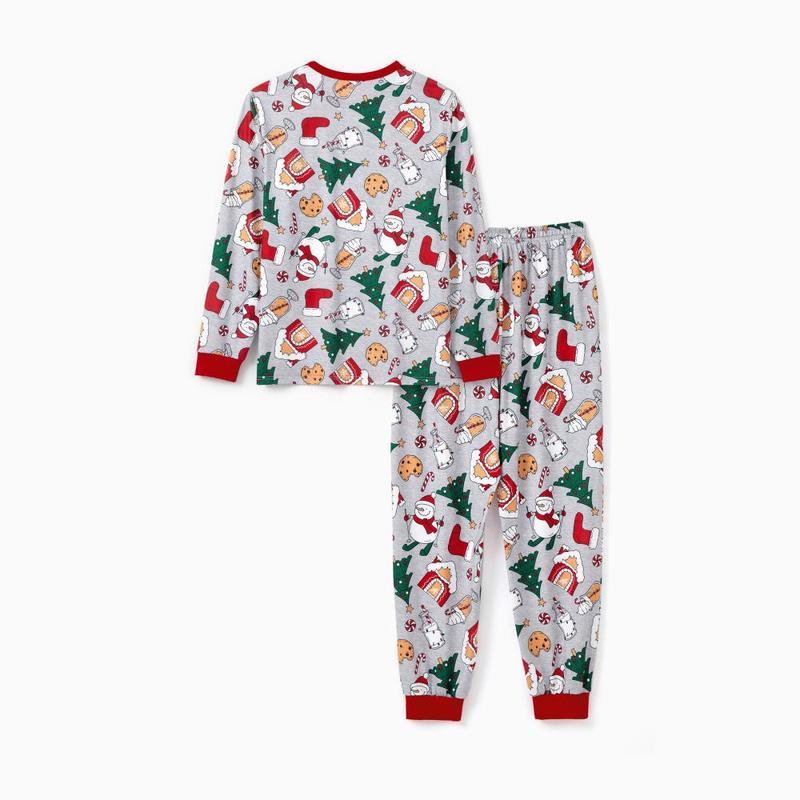 PatPat Christmas Pajamas Family Matching Allover Gingerbread House Pattern Pajamas Sets