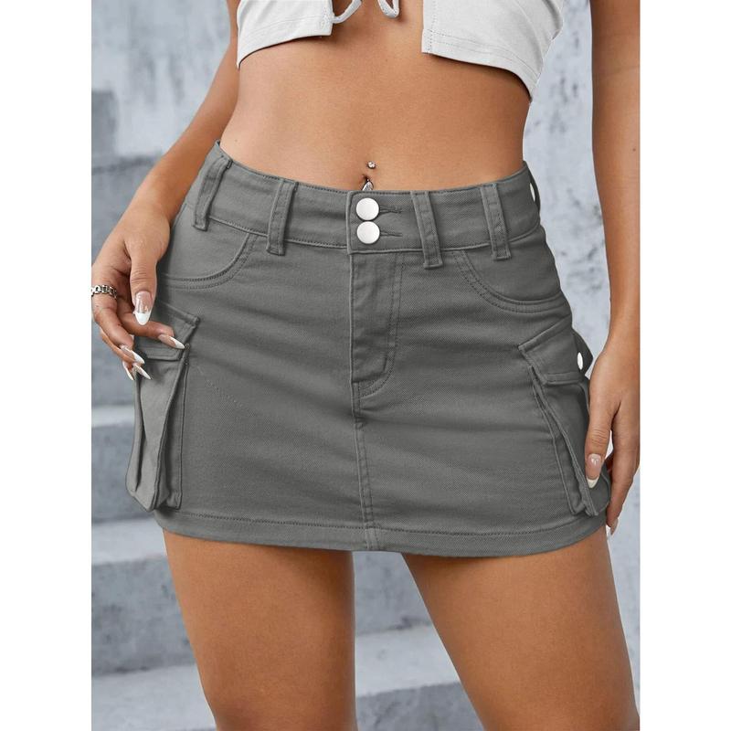 202 Autumn New Ins Style Street Solid Color Low Waist Slim Fit Package Hip Skirt Women