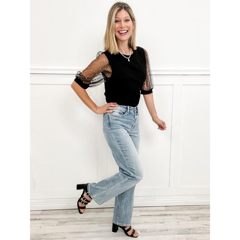 Judy Blue GREER Hi-Rise Straight Leg Non-Distressed Denim Jeans