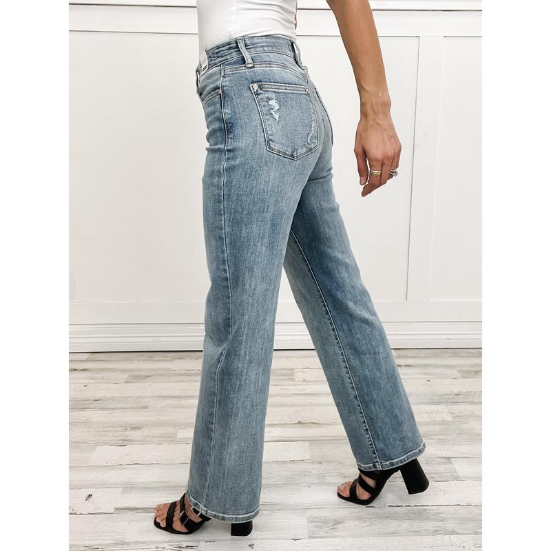 Judy Blue GREER Hi-Rise Straight Leg Non-Distressed Denim Jeans