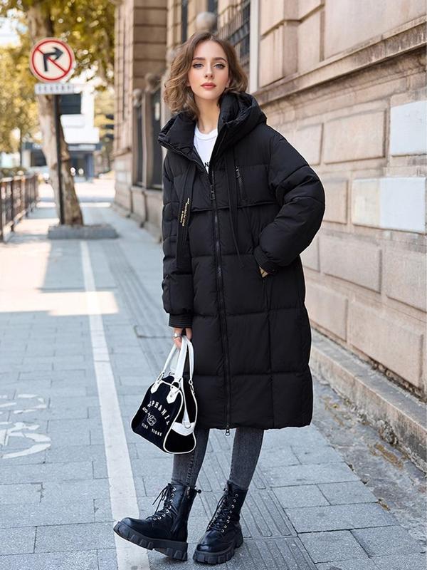 [US SELLER] 2024 Premium New winter coats for women Classic Hooded Long Puffer Coat Casual Long Sleeve Basic Jackets