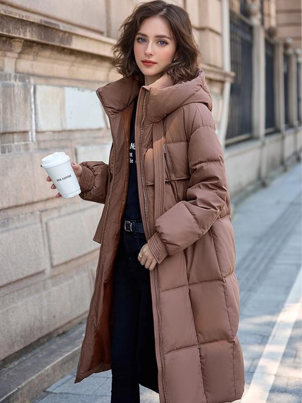 [US SELLER] 2024 Premium New winter coats for women Classic Hooded Long Puffer Coat Casual Long Sleeve Basic Jackets