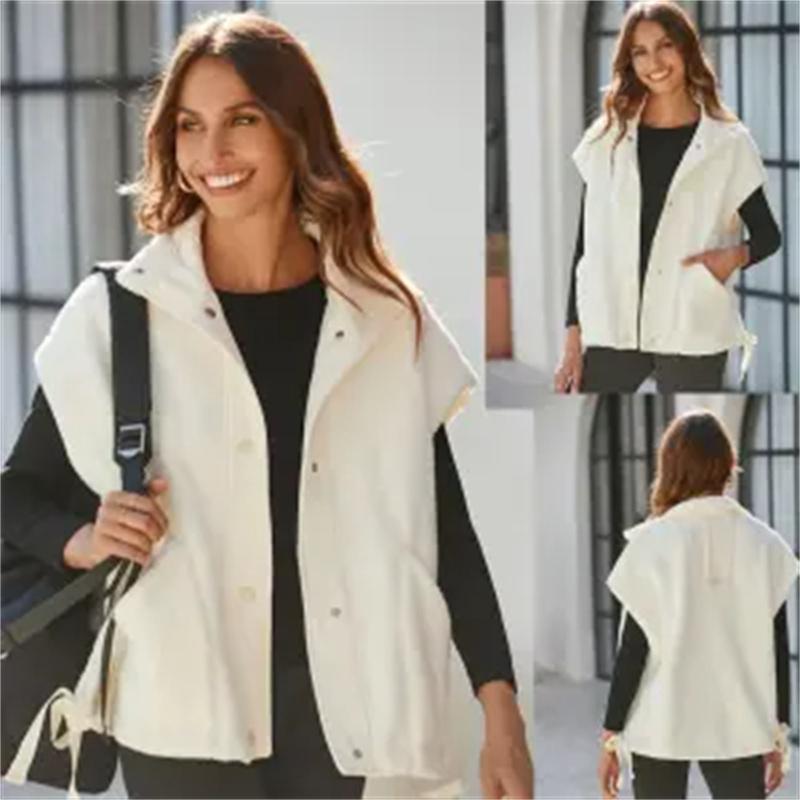 Tanming Womens Fleece Vest Casual Sleeveless Button Down Sherpa Jacket Outerwear with Pockets