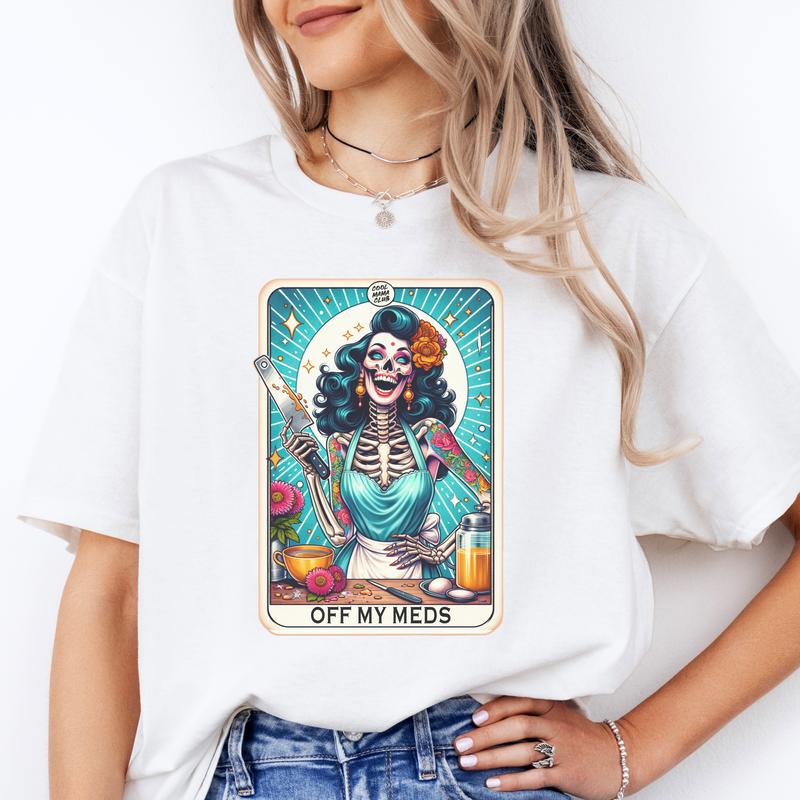 Tarot Card Mental Health T-Shirts - Print is Sublimation, Unisex Non-Fitted T-Shirt,Funny Tee, Gift Idea, Relaxed Fit, Casual Apparel,Great with Jeans Top Womenswear