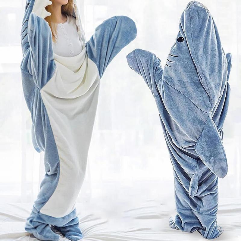 [Christmas Deals] Wearable Shark Blanket Hoodie Onesie Sleeping Bag Soft Cozy Costume For Family Loungewear Pajama Comfort Womenswear