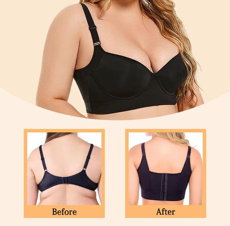 Plus Size Bra Push Up Back Smoothing Bra Hide Back Full Coverage Comfort Seamless Women Bra to return to school Back-to-School Gift