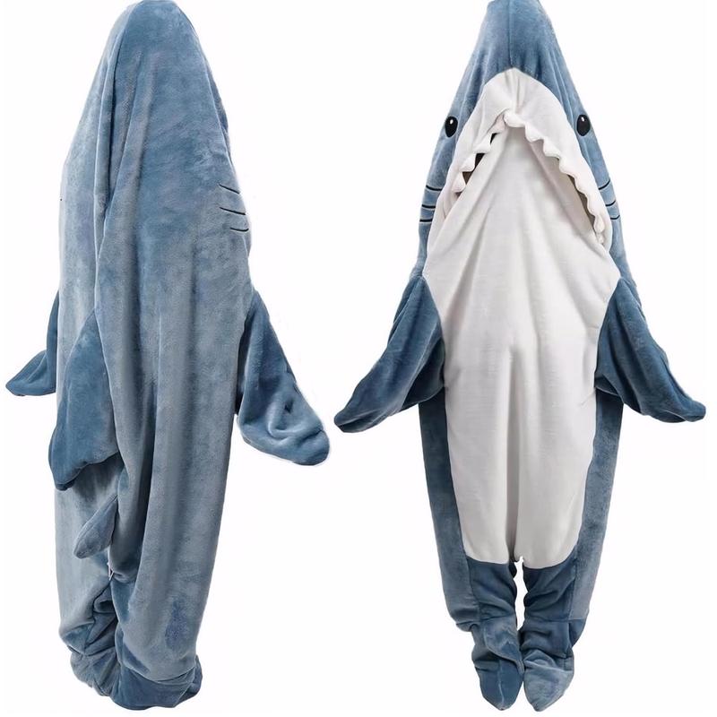 [Christmas Deals] Wearable Shark Blanket Hoodie Onesie Sleeping Bag Soft Cozy Costume For Family Loungewear Pajama Comfort Womenswear