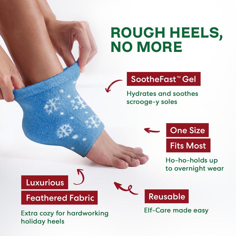 Dr. Frederick's Moisturizing Holiday Heel Socks - Limited Edition - 3 Pairs - Great Stocking Stuffers for Christmas