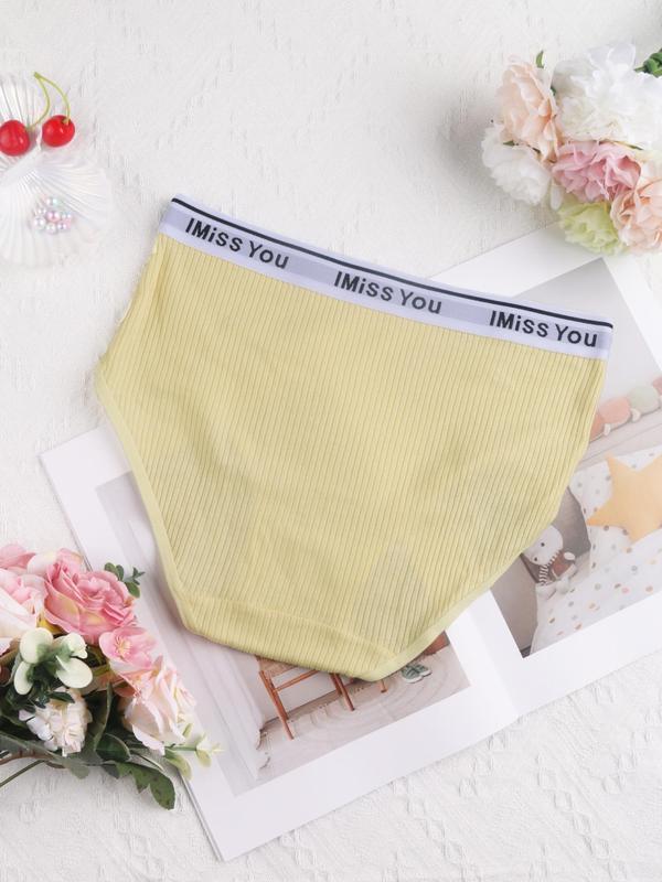  Letter Tape Knicker, Comfy Breathable Seamless Panties, Women's Fall Underwear for Daily Wear, Underwear for Women, Fall Wear 2024, Fall Wear Black Girl