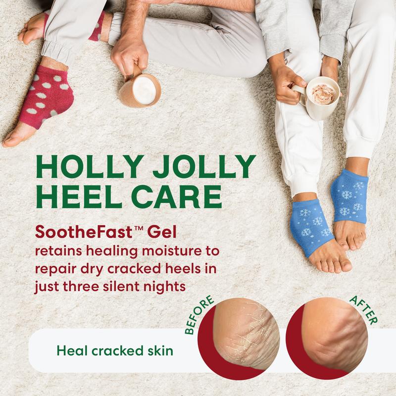 Dr. Frederick's Moisturizing Holiday Heel Socks - Limited Edition - 3 Pairs - Great Stocking Stuffers for Christmas