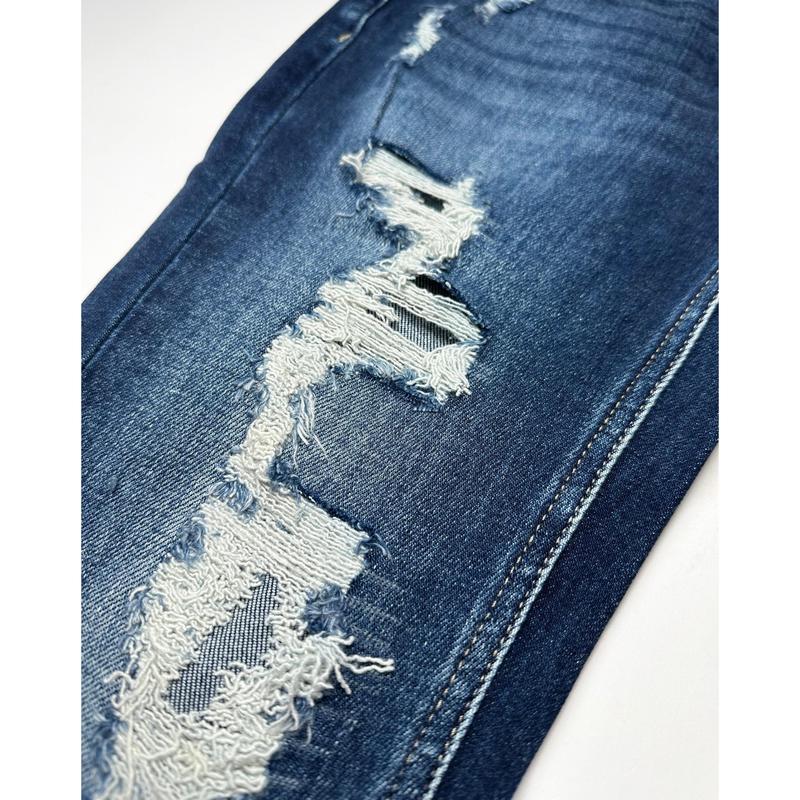 DARK WASH Route 507 Milestone Distressed Denim Flare Jeans Bottom