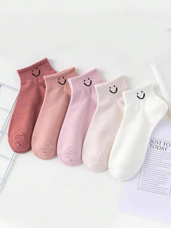 Random Cartoon Face Pattern Ankle Socks, Casual Moisture Wicking Socks, Socks for Women, Soft Comfy Breathable Socks for All Seasons Daily Wear