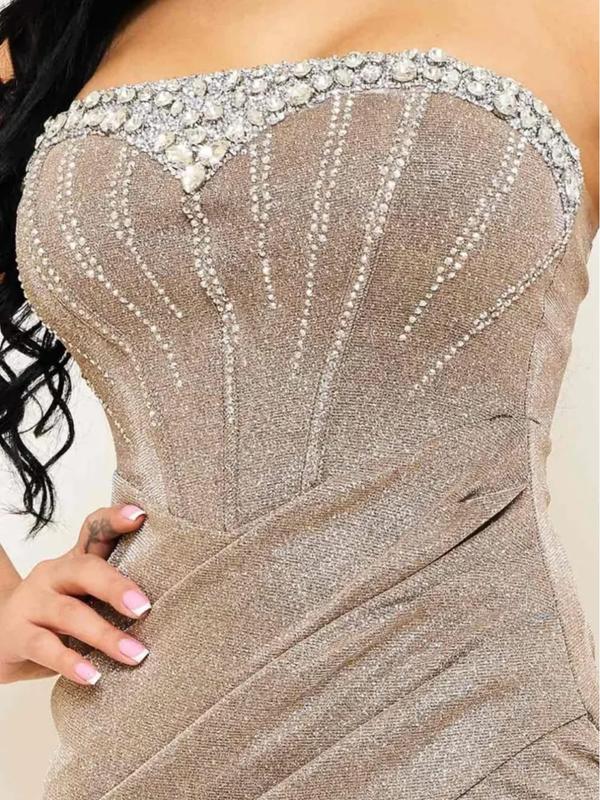 Emily's Strapless Rhinestone Corset Dress