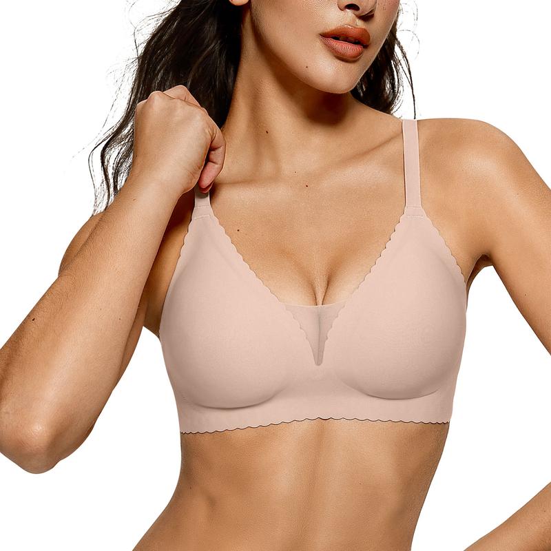 Vertvie V Lace Bras for Women No Underwire Bralette for Women Wireless Bra Soft Support Everyday Bras Comfortable Fabric Nylon Womenswear