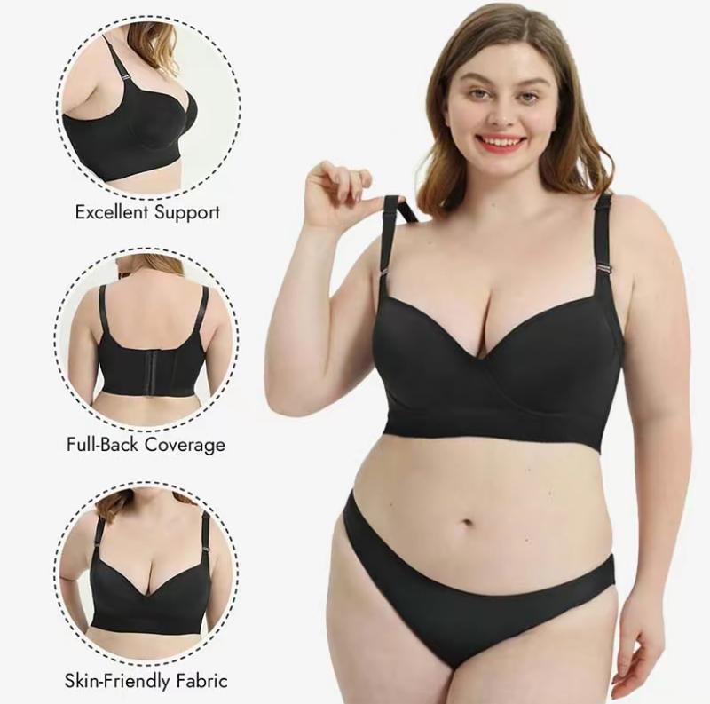 Plus Size Bra Push Up Back Smoothing Bra Hide Back Full Coverage Comfort Seamless Women Bra to return to school Back-to-School Gift