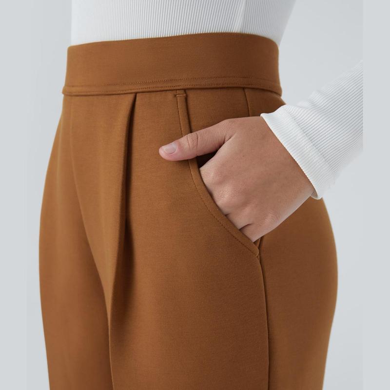 Halara High Waisted Plicated Side Pocket Tapered Work Pants