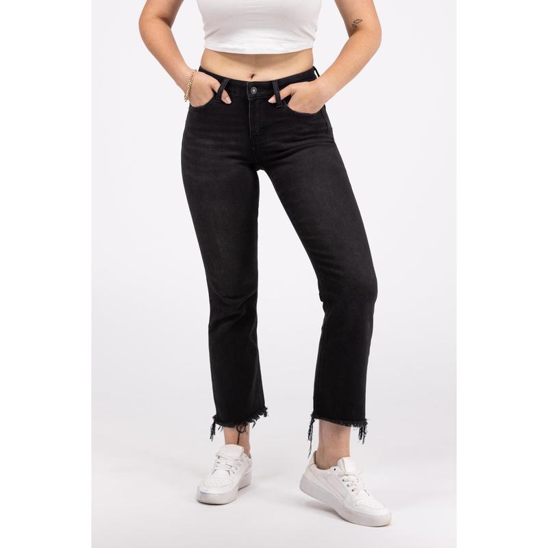 Fraying At The Edge from Lovervet: Mid-Rise Crop Flare Denim