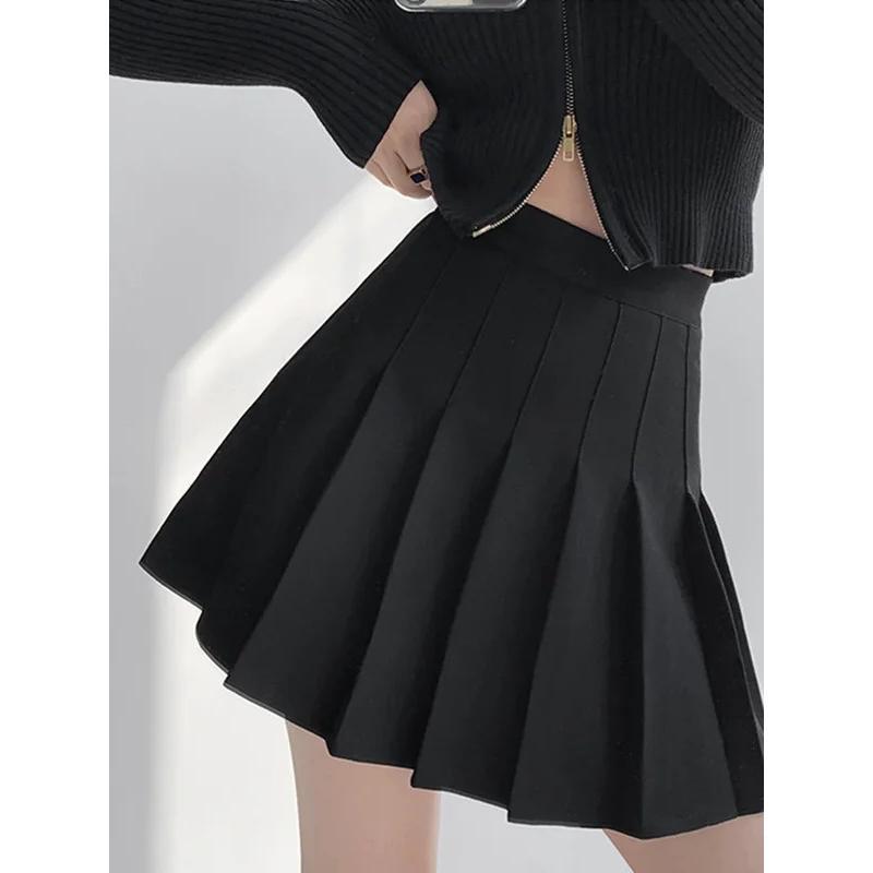 Sexy Women Pleated Skirts High Waist Summer Vintage Mini Skirts Korean Tennis Student White Designed Dance Skirt Womenswear Bottom Womenswear Bottom