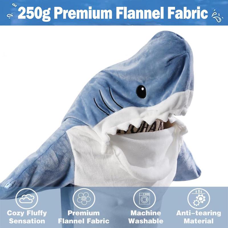 [Christmas Deals] Wearable Shark Blanket Hoodie Onesie Sleeping Bag Soft Cozy Costume For Family Loungewear Pajama Comfort Womenswear