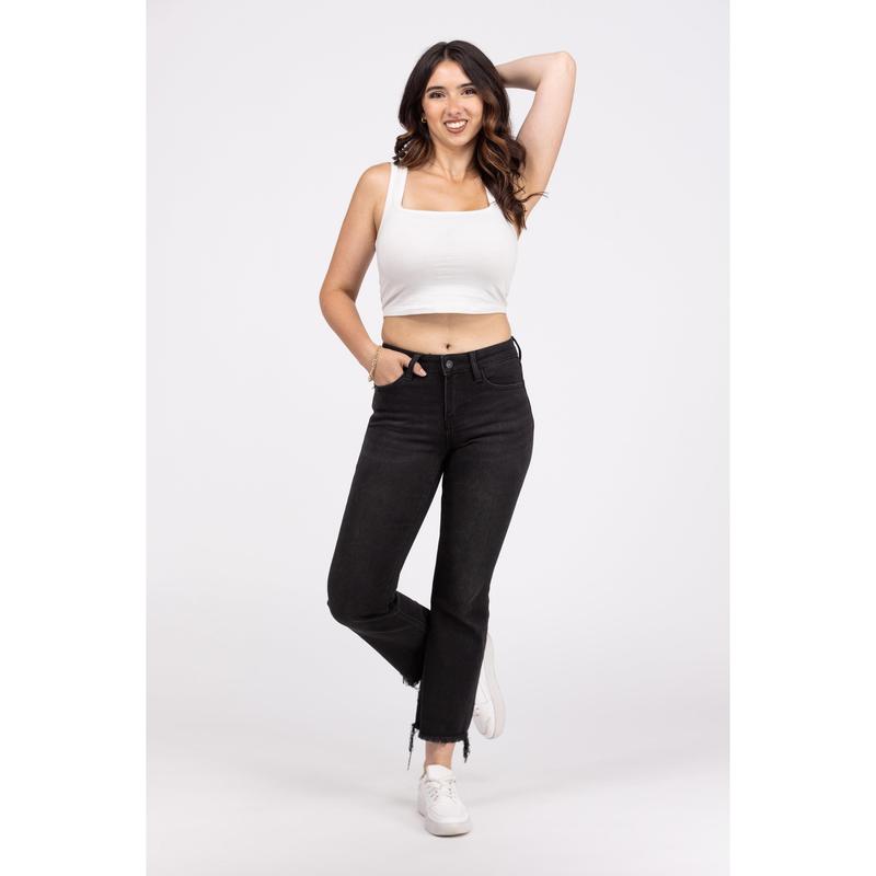 Fraying At The Edge from Lovervet: Mid-Rise Crop Flare Denim