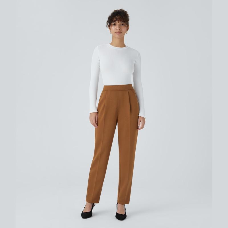 Halara High Waisted Plicated Side Pocket Tapered Work Pants