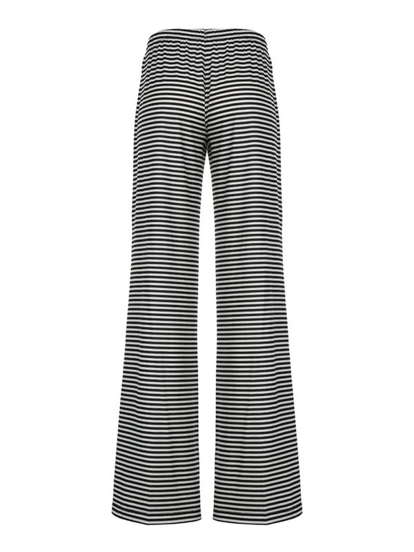 Women's Striped Print Tie Front Wide Leg Pants, Lady Comfort Casual Comfy Drop Waist Trousers for Fall, Pants for Women, Girl Clothes, Fashion Women's Bottoms for Daily Womenswear, Utah Girl Fits