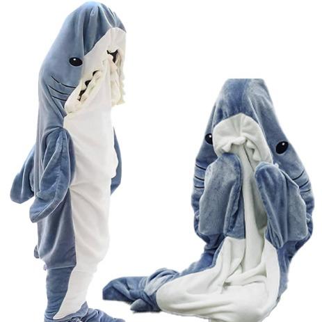 [Christmas Deals] Wearable Shark Blanket Hoodie Onesie Sleeping Bag Soft Cozy Costume For Family Loungewear Pajama Comfort Womenswear