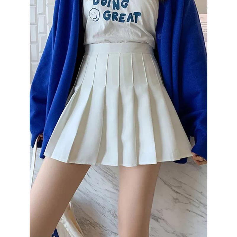 Sexy Women Pleated Skirts High Waist Summer Vintage Mini Skirts Korean Tennis Student White Designed Dance Skirt Womenswear Bottom Womenswear Bottom