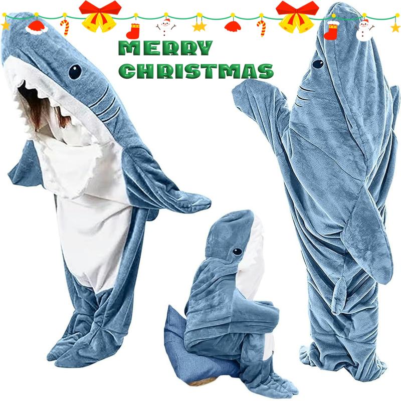 [Christmas Deals] Wearable Shark Blanket Hoodie Onesie Sleeping Bag Soft Cozy Costume For Family Loungewear Pajama Comfort Womenswear