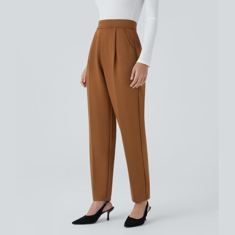 Halara High Waisted Plicated Side Pocket Tapered Work Pants