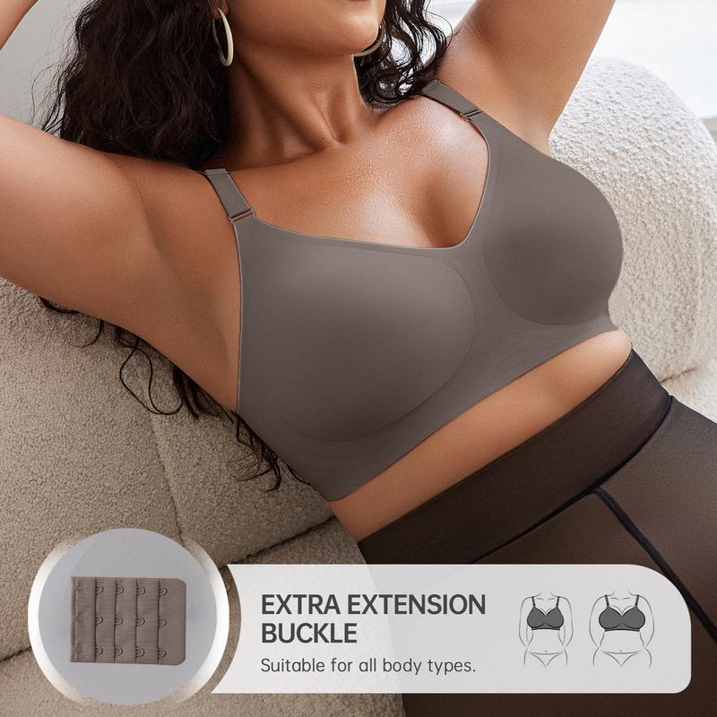 OEAK 2pcs Seamless Women's Bra with Soft Support Wireless and Full Coverage Available in Regular and Plus Sizes