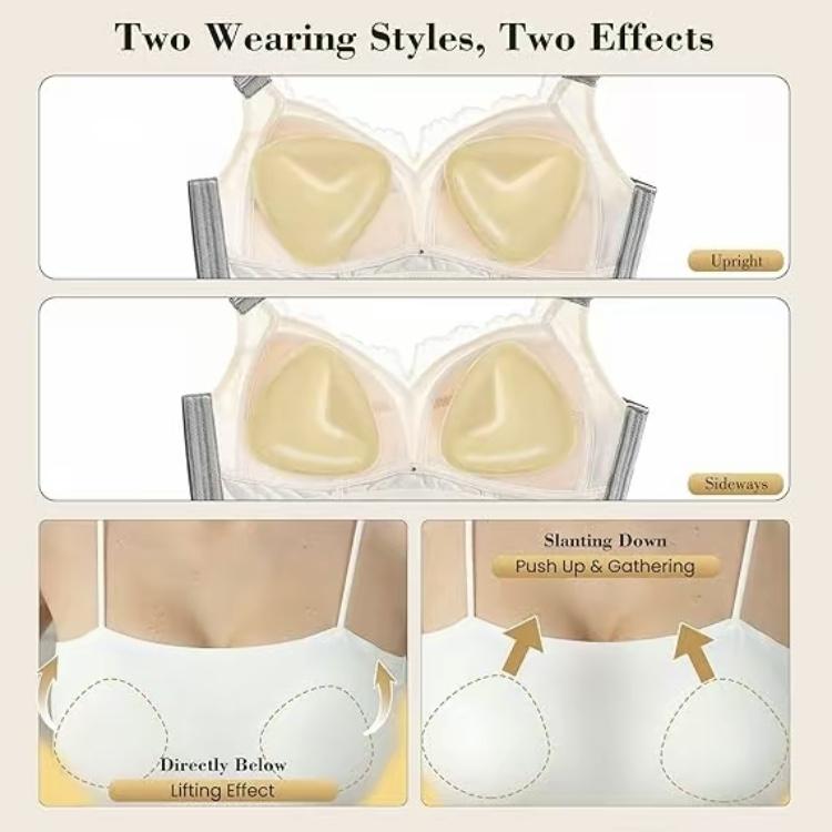 Double Side Sticky Inserts Push Up Bra, Adhesive Invisible Bra,No Show Backless Strapless Bras for Backless Dress Soft Womenswear