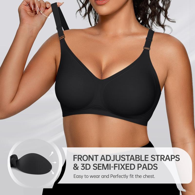 OEAK 2pcs Seamless Women's Bra with Soft Support Wireless and Full Coverage Available in Regular and Plus Sizes