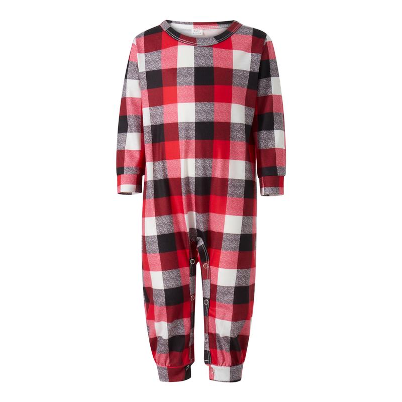 Merry Christmas Family Matching Pajamas Sets Plaid Deer Print Holiday Xmas Pjs Sleepwear For Family Adults Kids