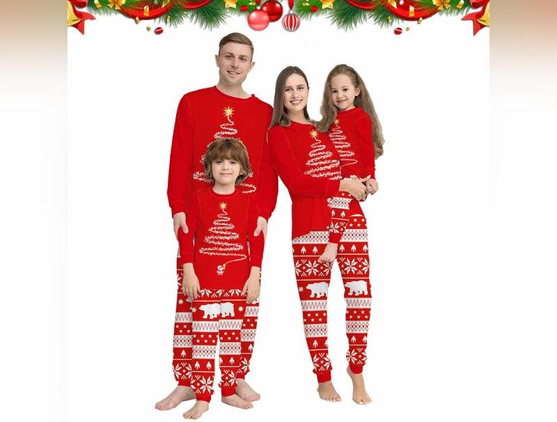 Family Matching Christmas Pajamas Set 2024 Xmas Father Mother Daughter Family Look Clothes Adult Kids Sleepwear Pyjamas Outfits