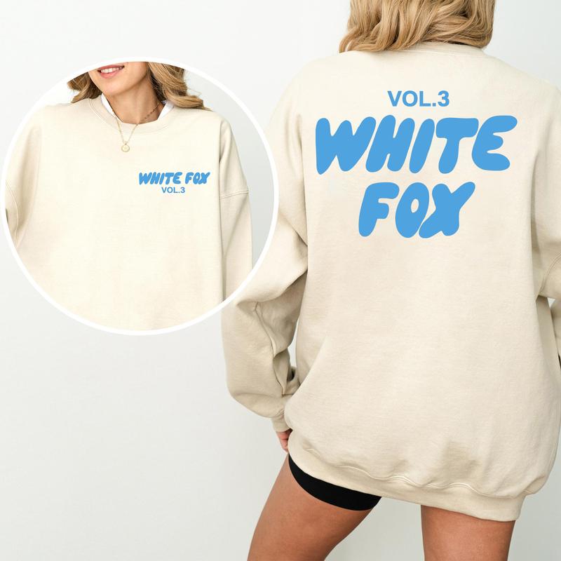 White Fox Loose Fit Hoodie Thick Wool Hoodie, Cotton Crewneck Unisex Pull Over Hoodie Sweatshirt T-Shirt for Men and Women Tops